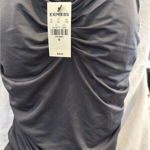 Express Charcoal Ruched Blouse